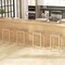 Costway 26'' Dining Bar Stool Set of 2/4 Counter Height with Rubber Wood Woven Saddle Seat